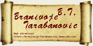 Branivoje Tarabanović vizit kartica